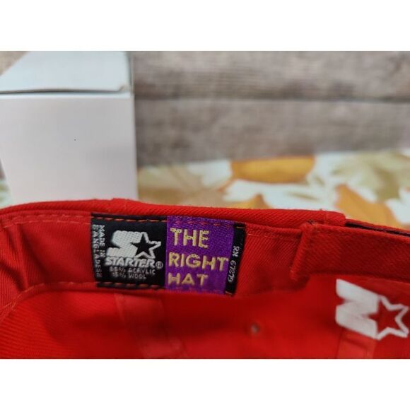 Vintage Ohio State Buckeyes Starter Hat Cap Snap Back Natural Red Script Wool - Picture 4 of 4